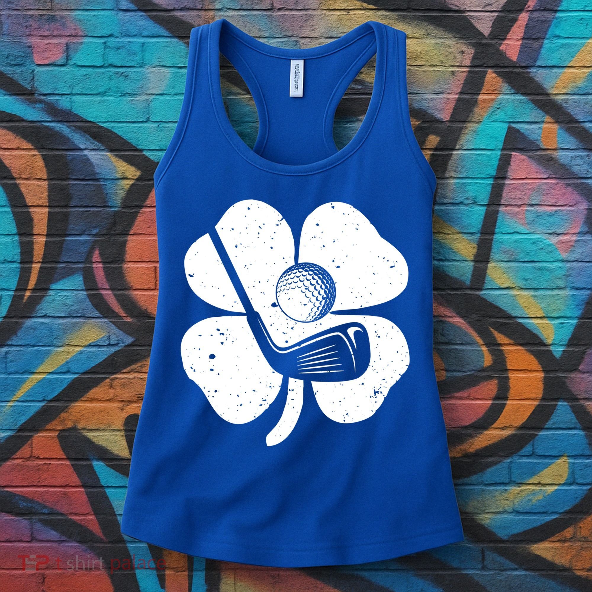 Fun Irish Golf Shamrocks Costume St Patrick's Day Gift Women's Tank Top