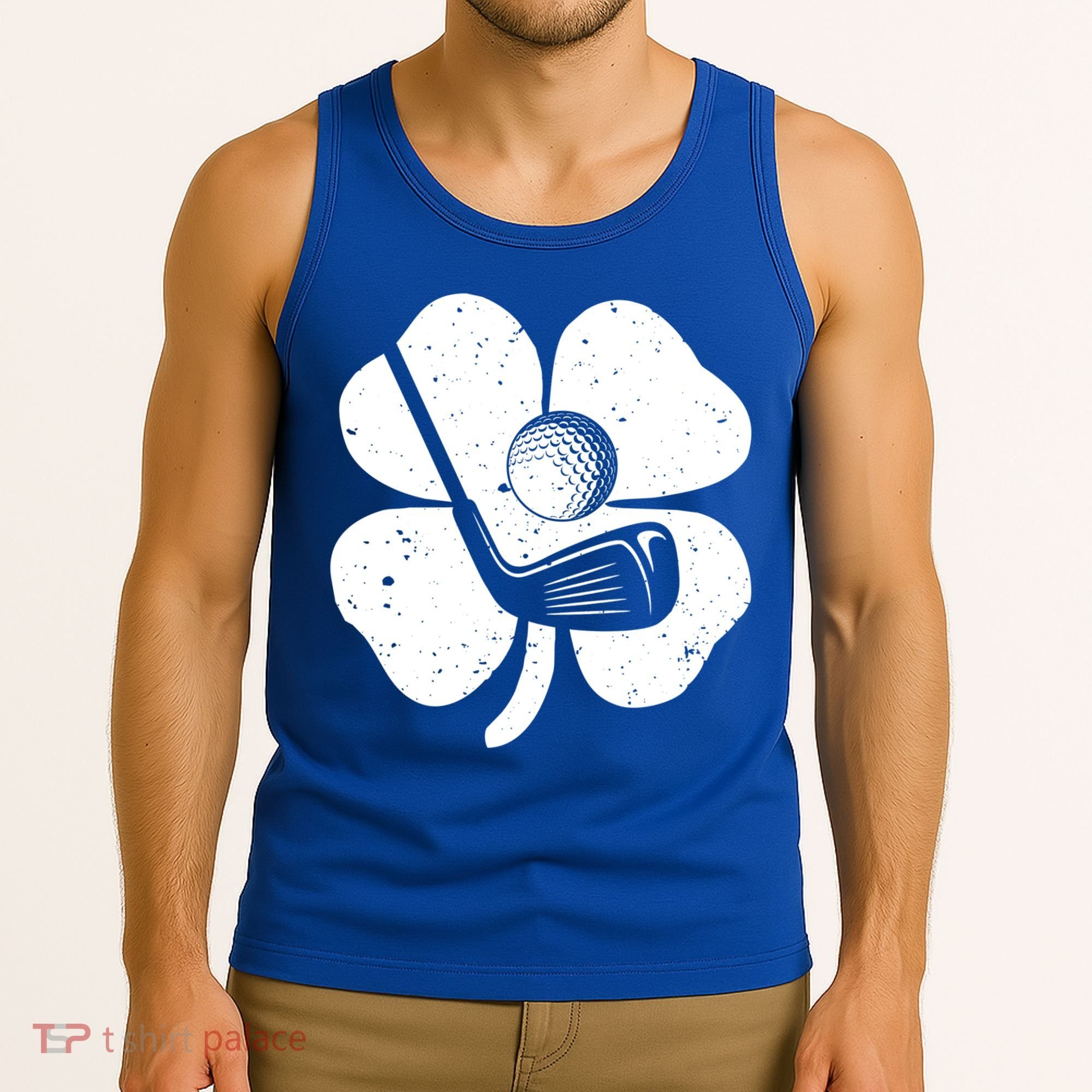 Fun Irish Golf Shamrocks Costume St Patrick's Day Gift Tank Top
