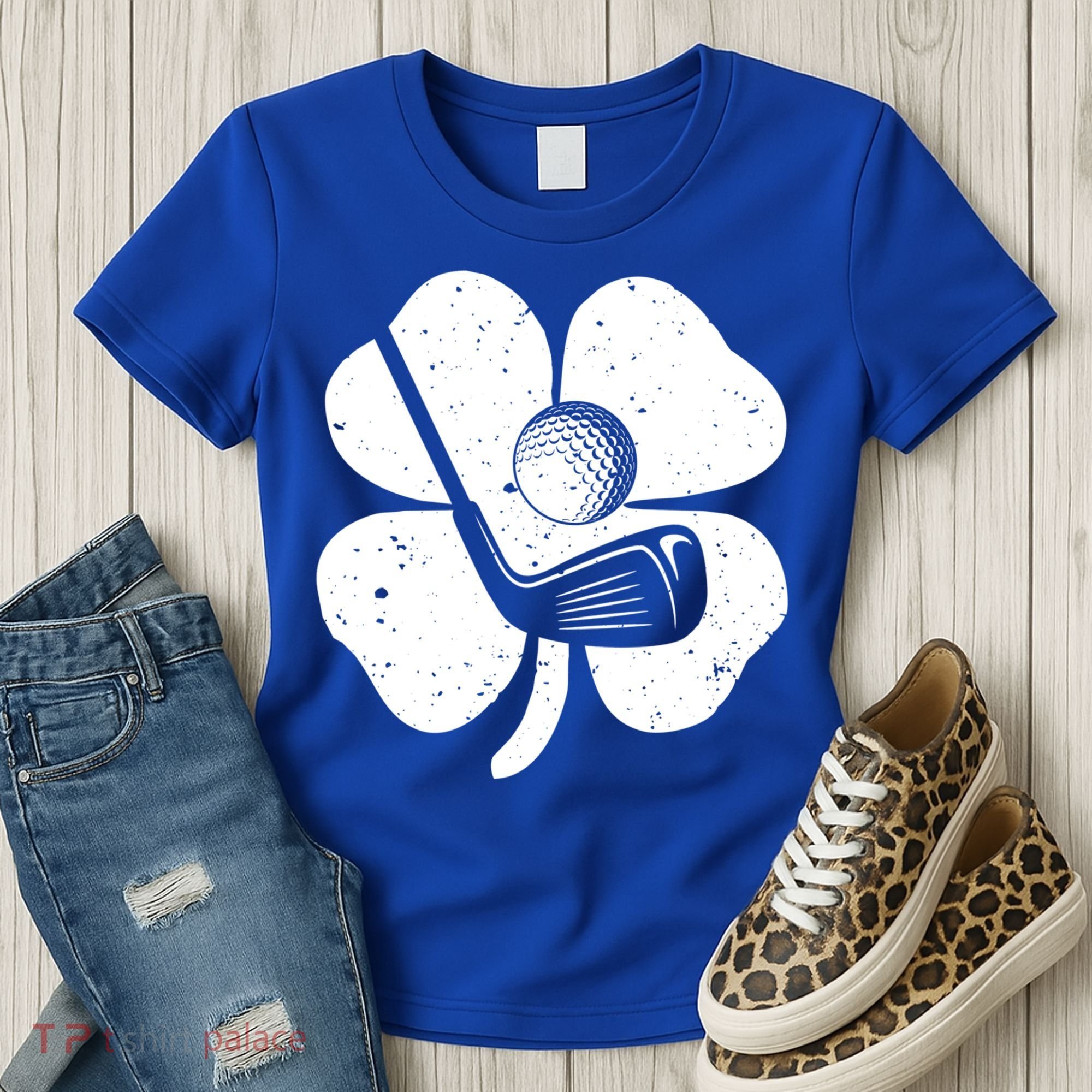 Fun Irish Golf Shamrocks Costume St Patrick's Day Gift Women's T-Shirt