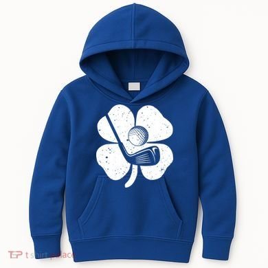 Fun Irish Golf Shamrocks Costume St Patrick's Day Gift Kids Hoodie