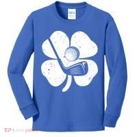 Fun Irish Golf Shamrocks Costume St Patrick's Day Gift Kids Long Sleeve Shirt thumb 0