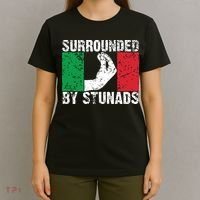 Funny Italian Gift For Men Women Cool Surrounded By Stunads T-Shirt thumb 4
