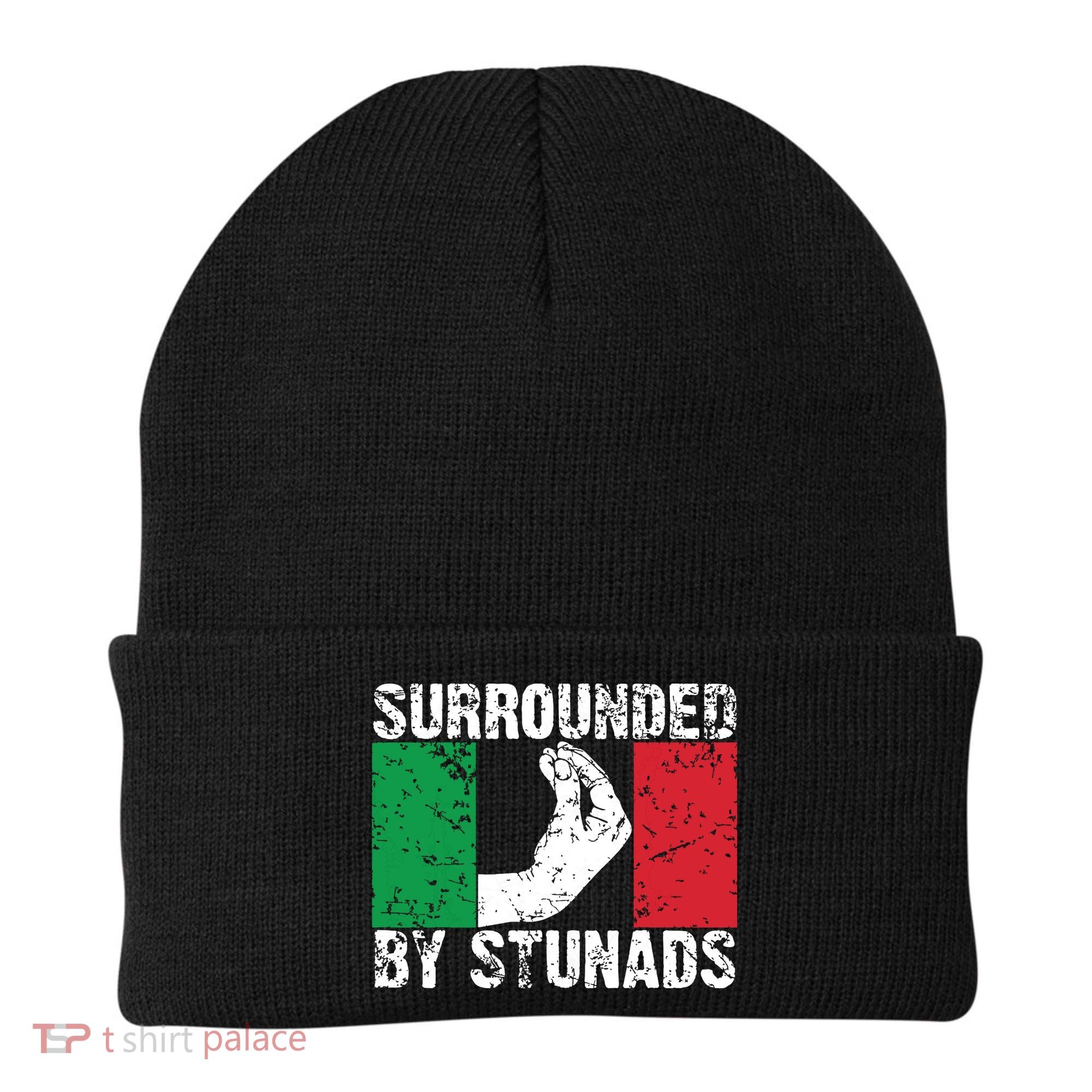 Funny Italian Gift For Men Women Cool Surrounded By Stunads Beanie