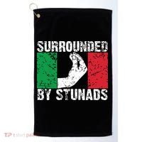 Funny Italian Gift For Men Women Cool Surrounded By Stunads Golf Towel thumb 0