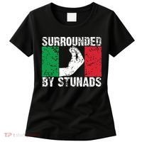 Funny Italian Gift For Men Women Cool Surrounded By Stunads Women's T-Shirt thumb 0