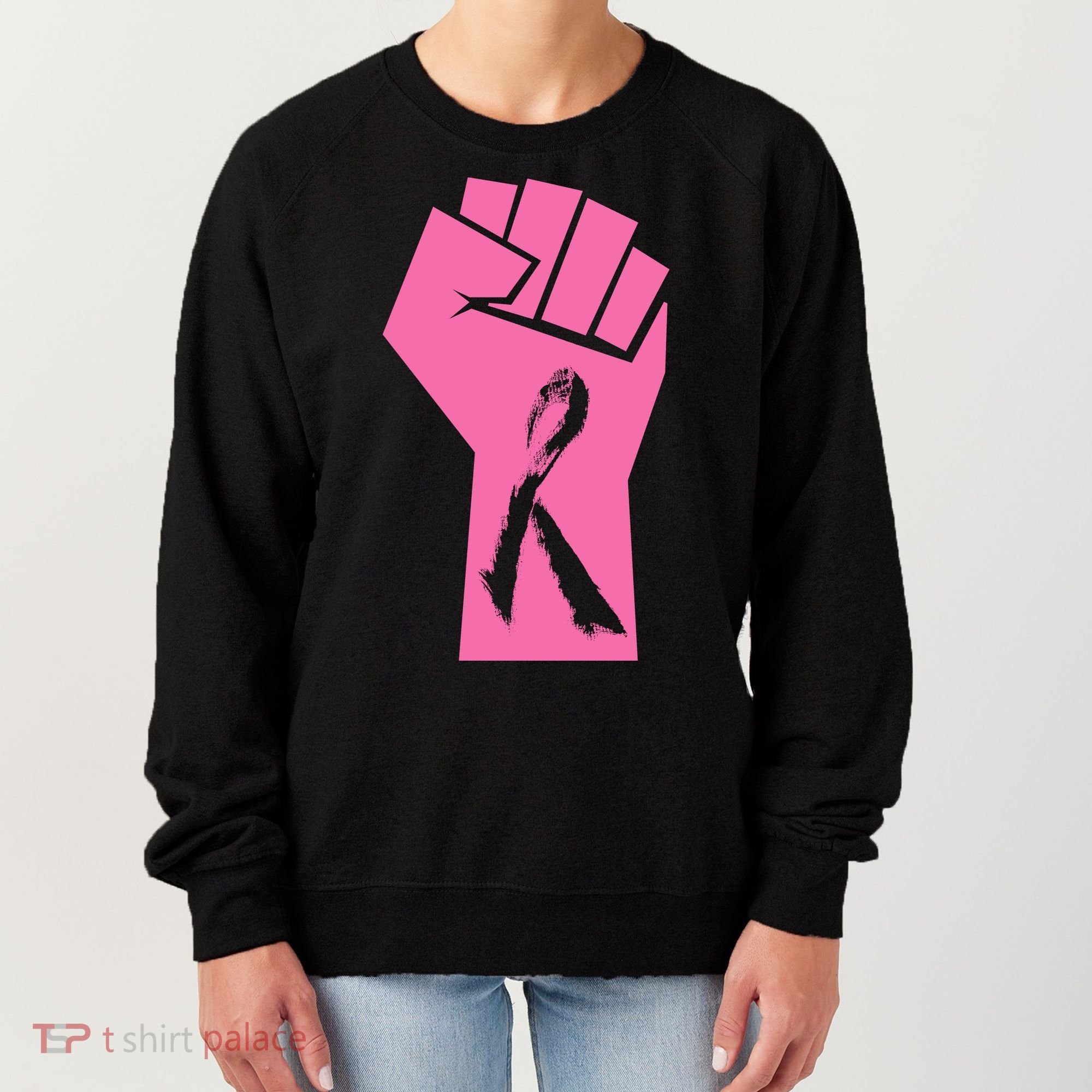 Fight Against Breast Cancer Fist Women's Sweatshirt