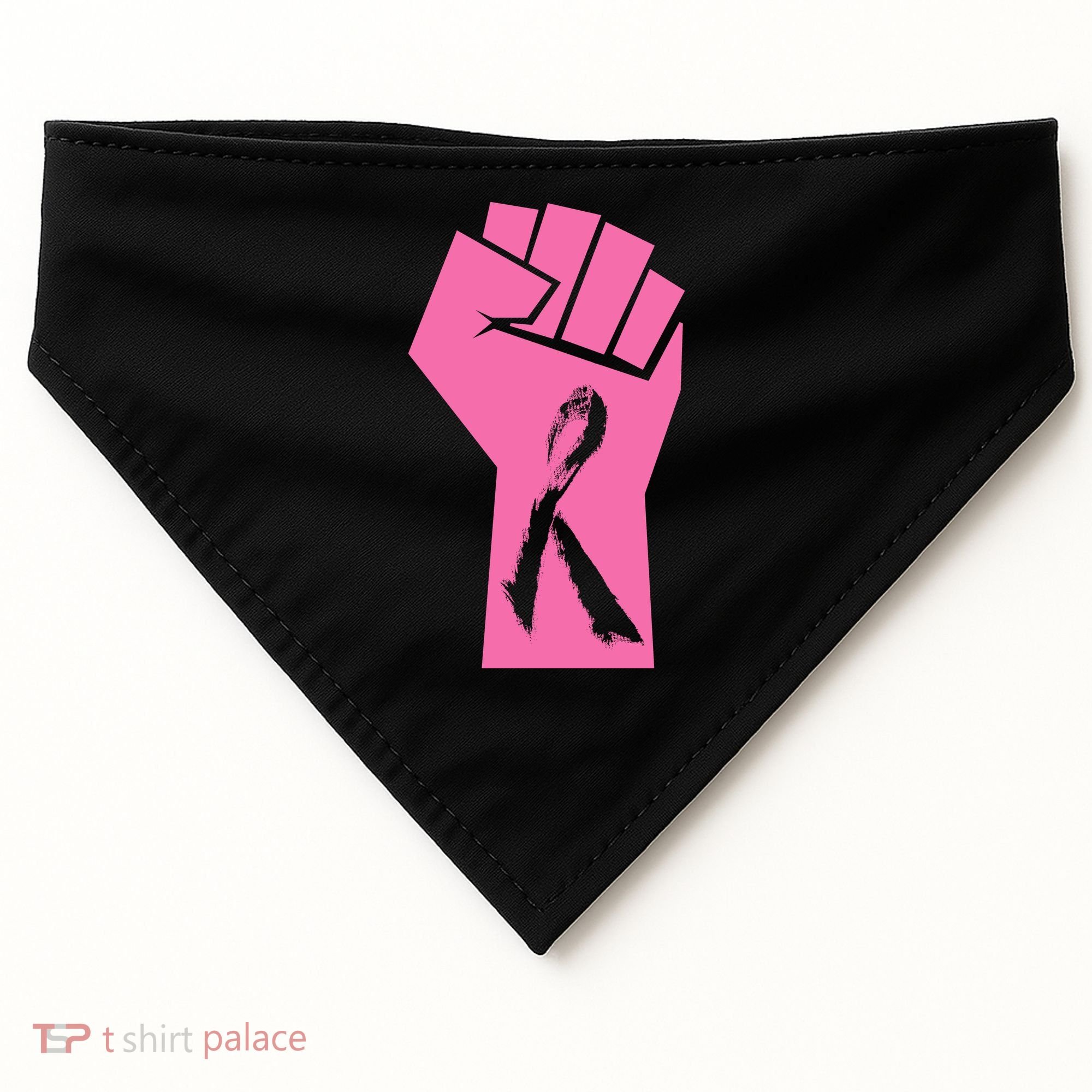 Fight Against Breast Cancer Fist USA-Made Doggie Bandana