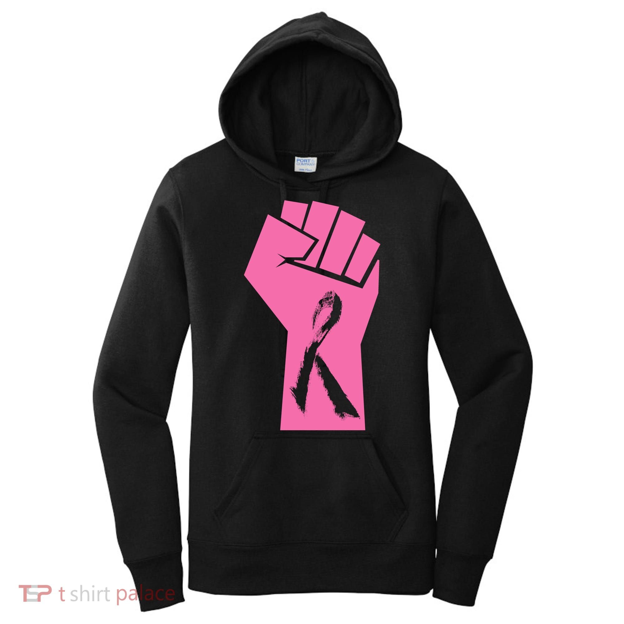 Fight Against Breast Cancer Fist Women's Hoodie