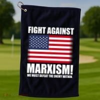 Fight Against Marxism Golf Towel thumb 1