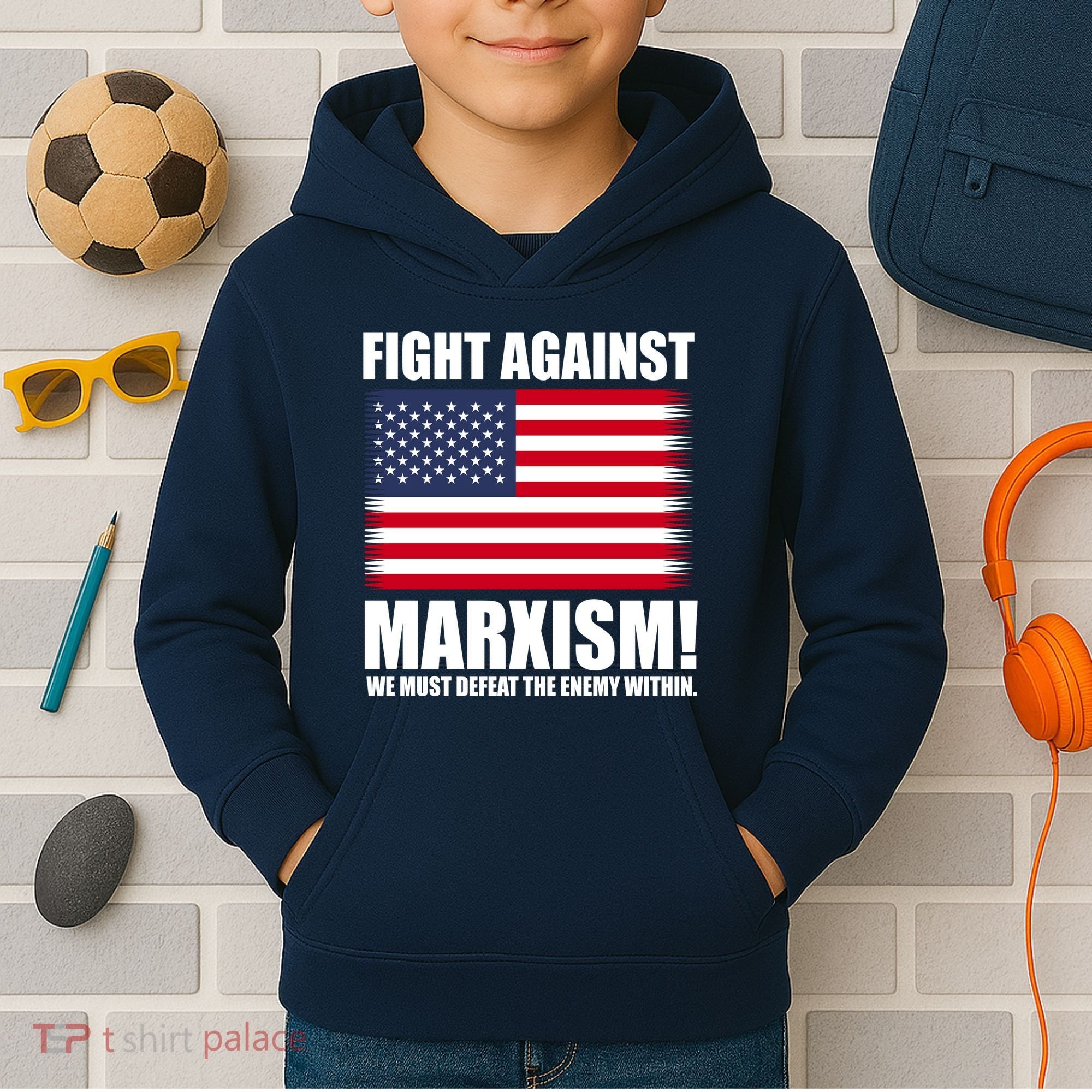 Fight Against Marxism Kids Hoodie