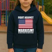 Fight Against Marxism Kids Hoodie thumb 3