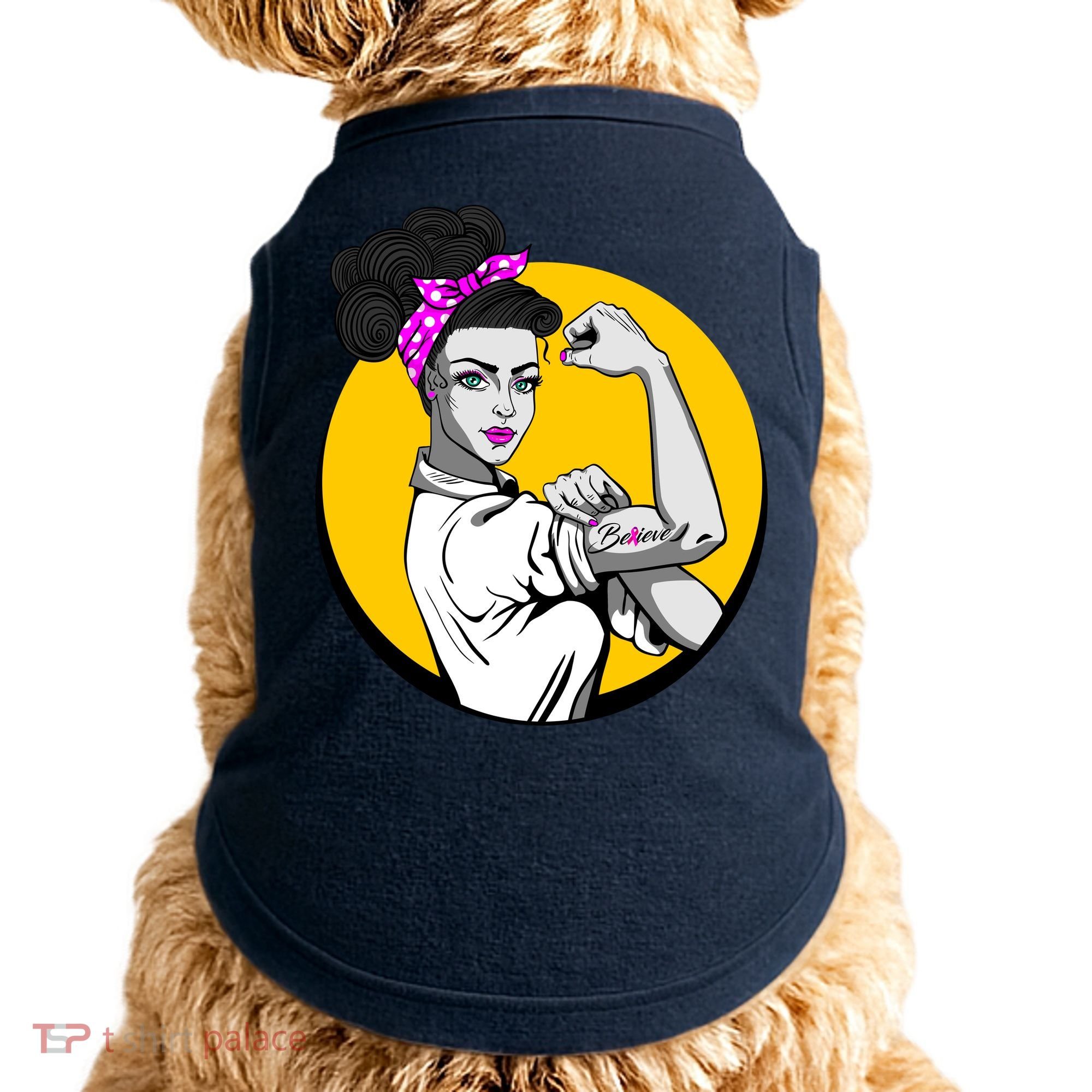 Fight Back Believe Breast Cancer Awareness Doggie Tank