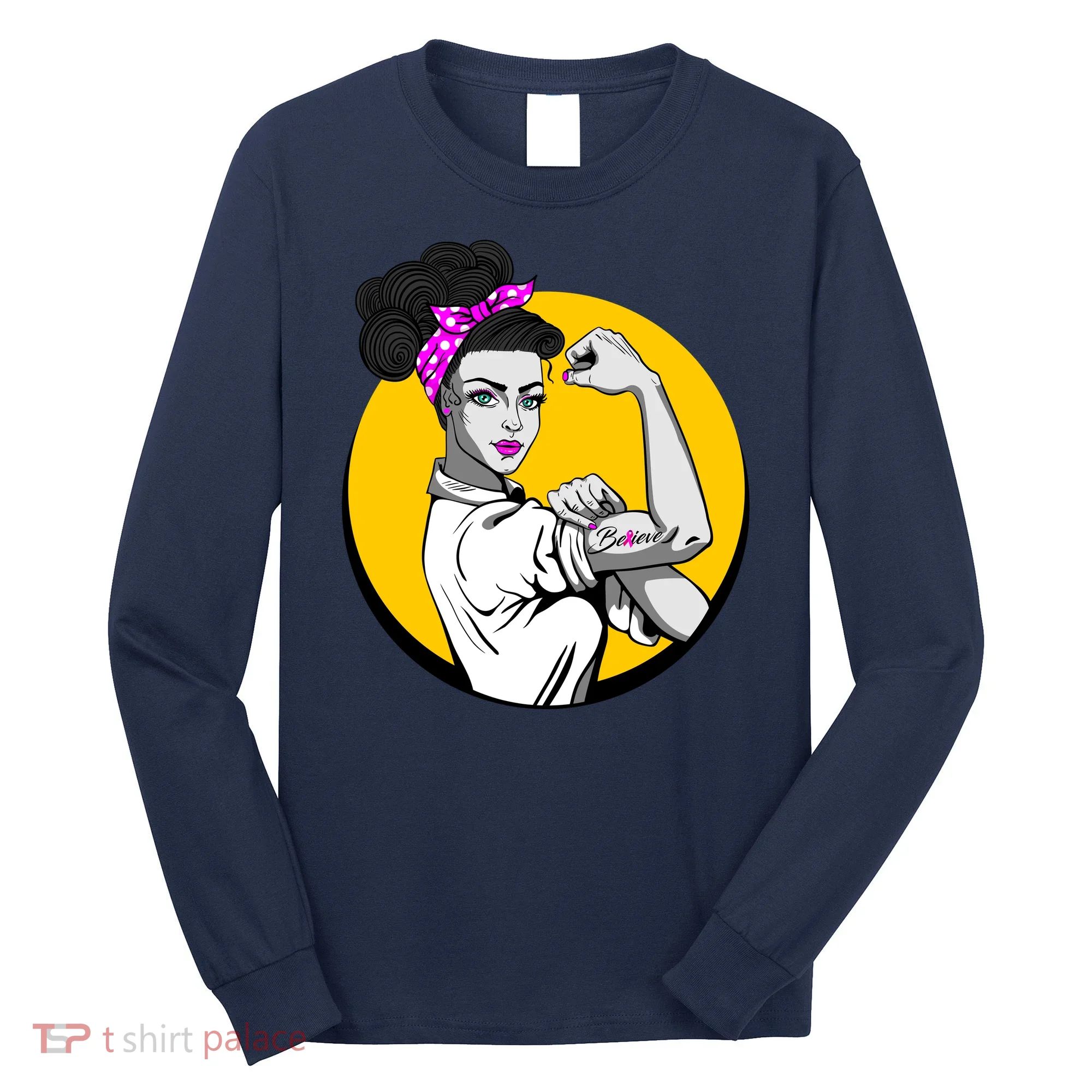 Fight Back Believe Breast Cancer Awareness Long Sleeve Shirt