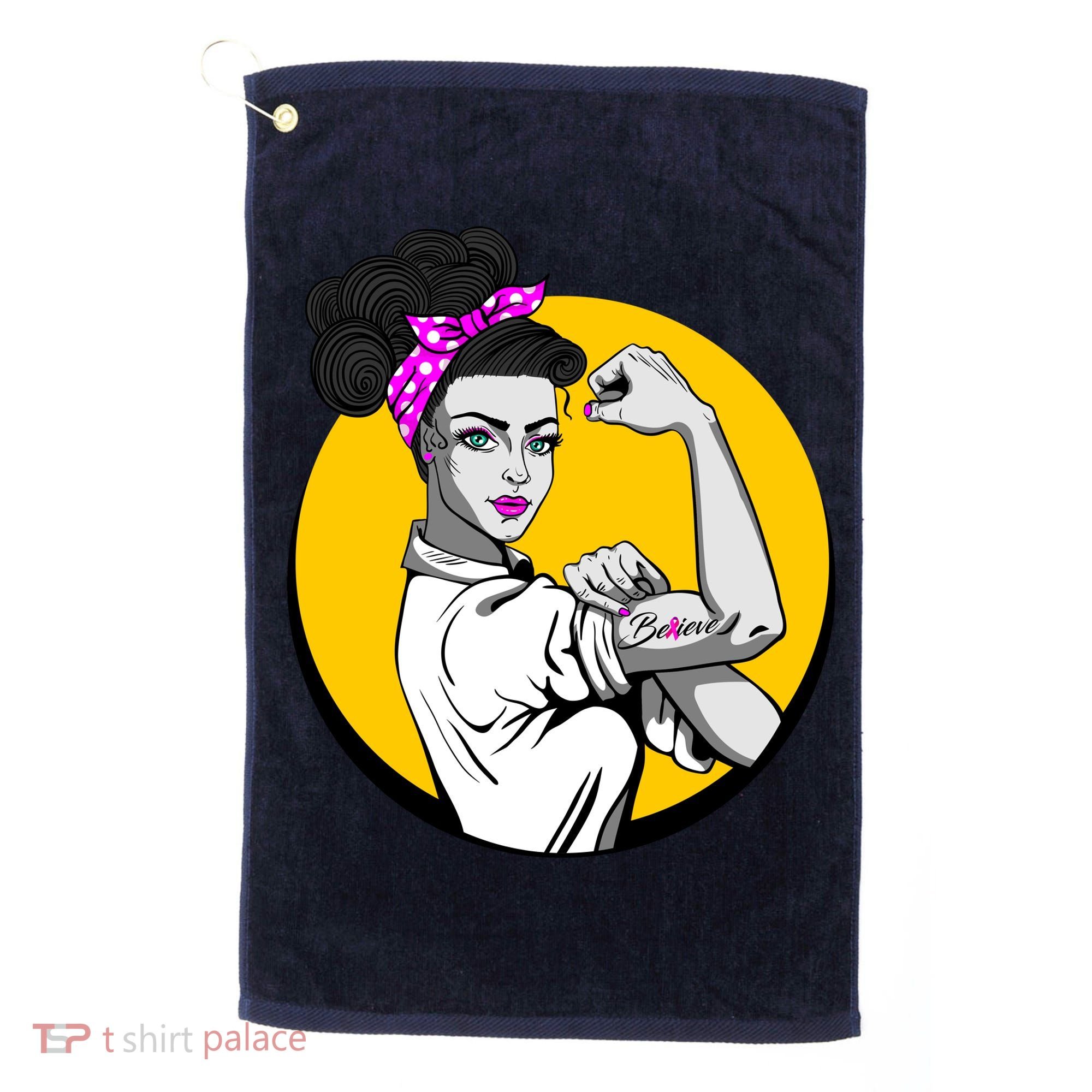 Fight Back Believe Breast Cancer Awareness Golf Towel