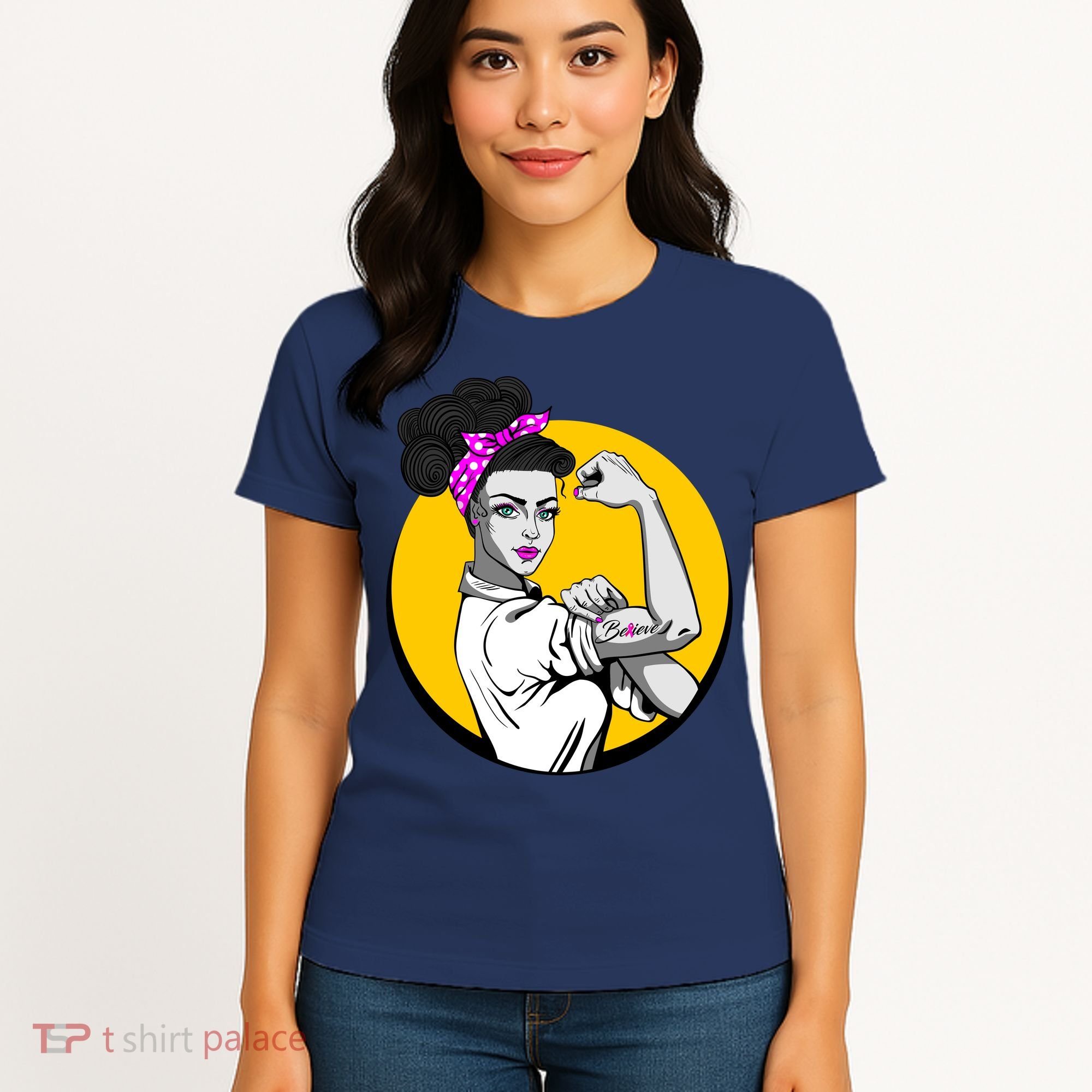 Fight Back Believe Breast Cancer Awareness Women's T-Shirt