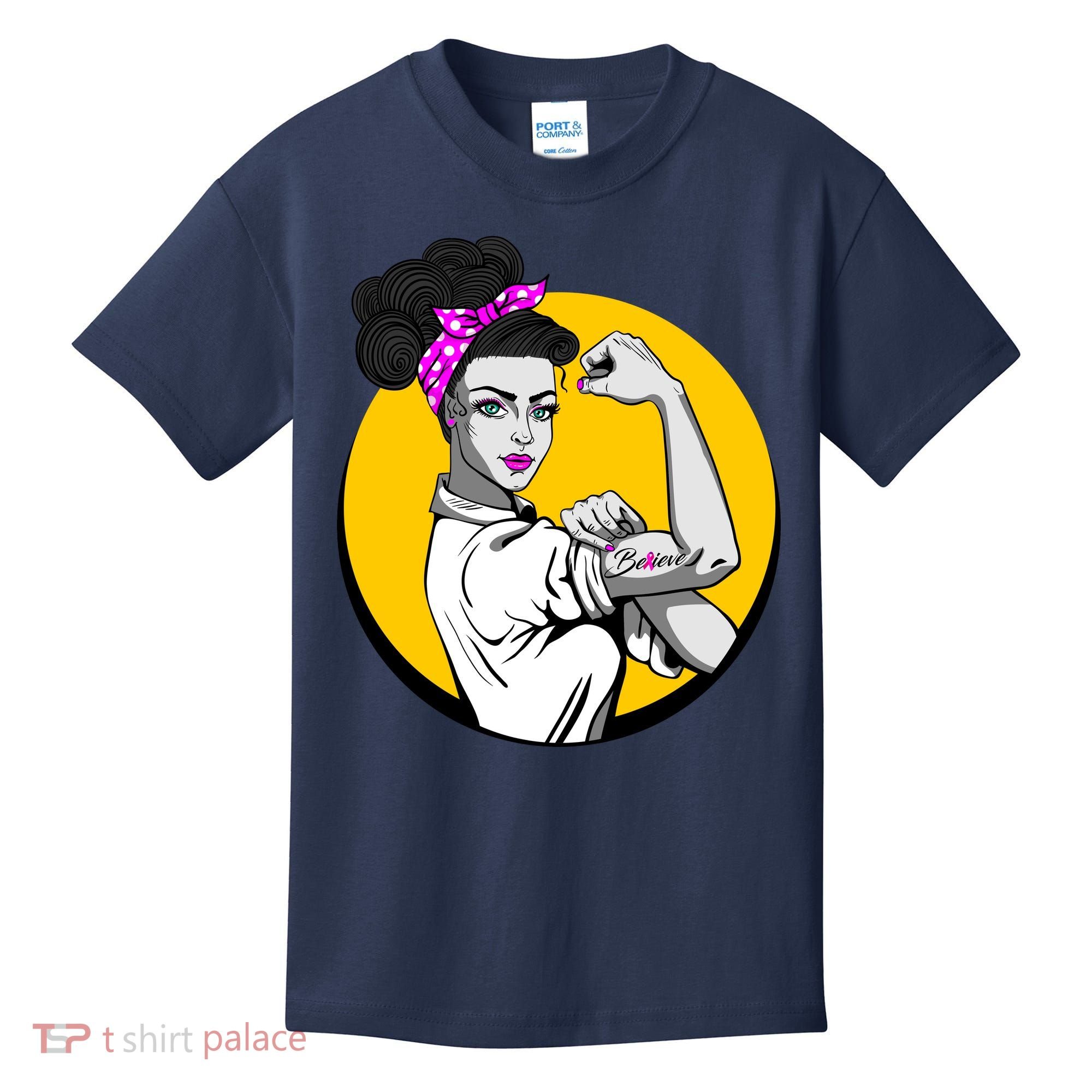 Fight Back Believe Breast Cancer Awareness Kids T-Shirt