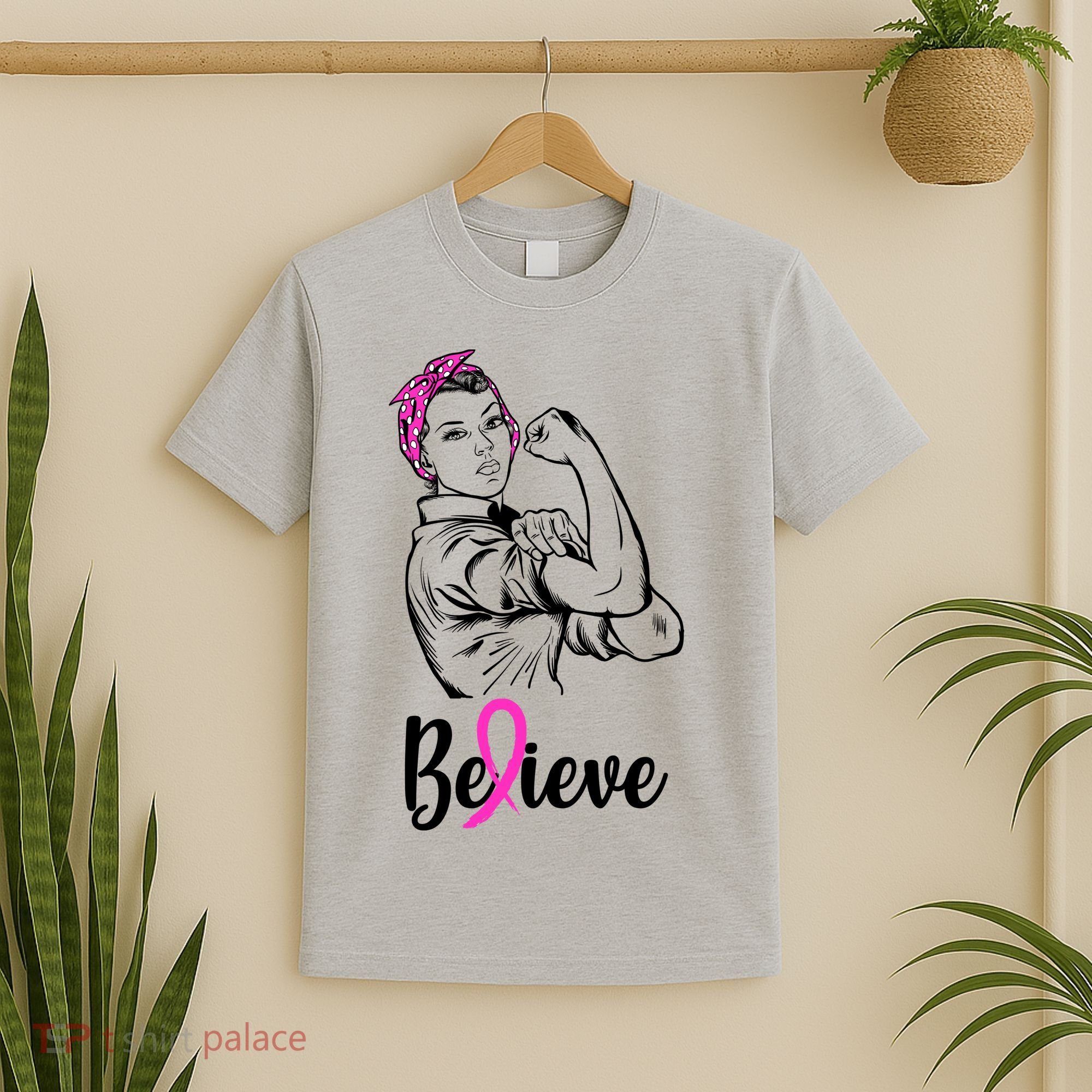 Fight Beast Cancer Awareness Believe  T-Shirt