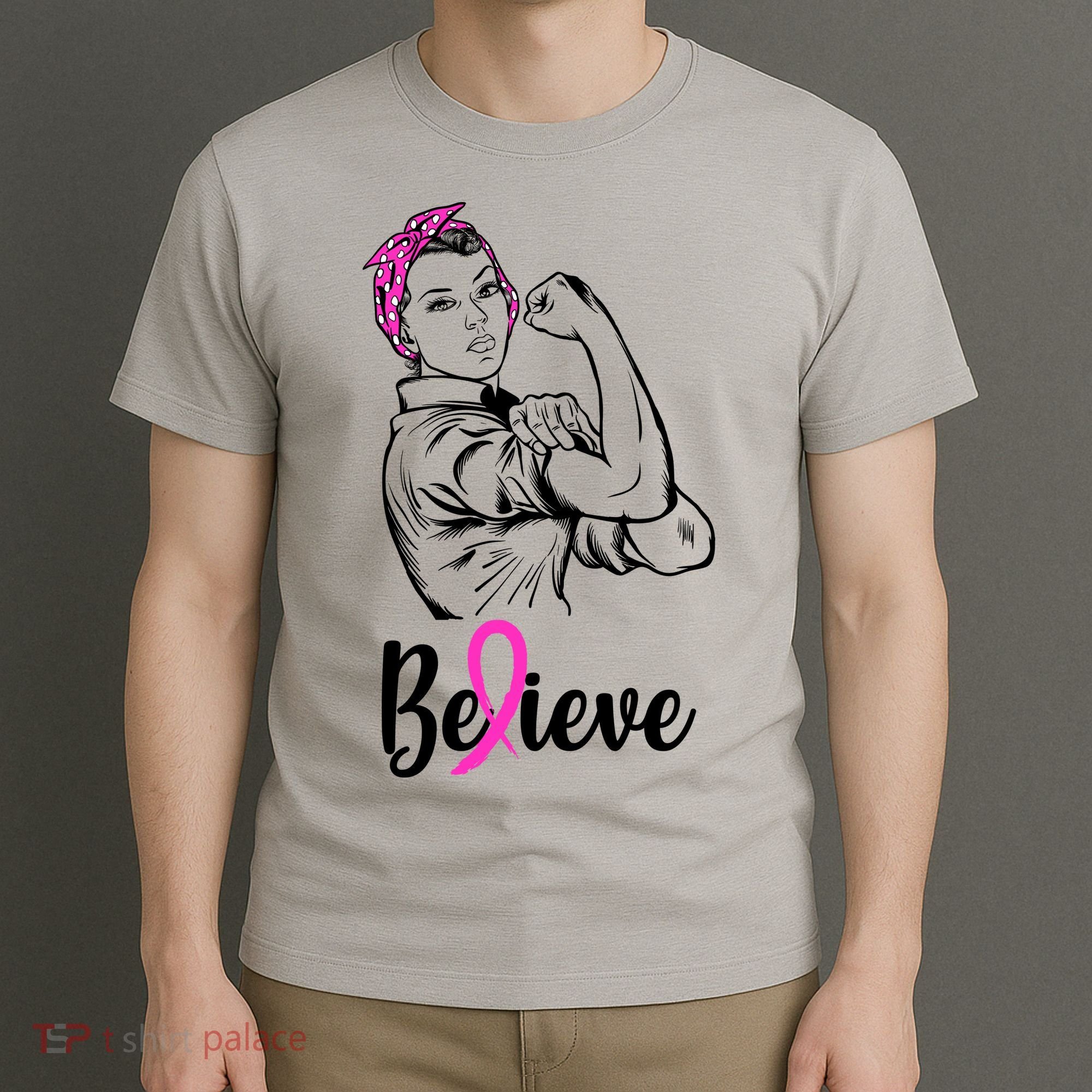 Fight Beast Cancer Awareness Believe  T-Shirt