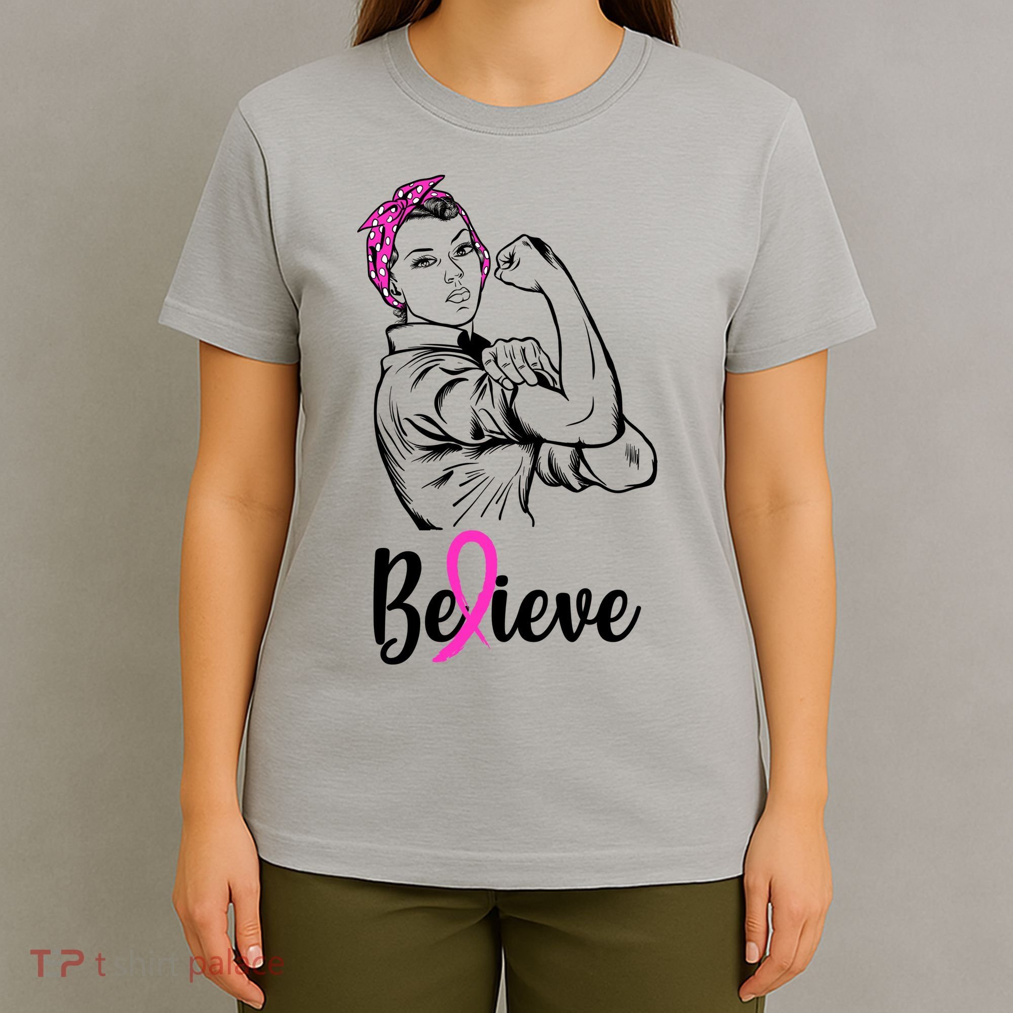 Fight Beast Cancer Awareness Believe  T-Shirt