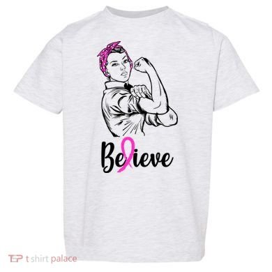Fight Beast Cancer Awareness Believe  Toddler T-Shirt