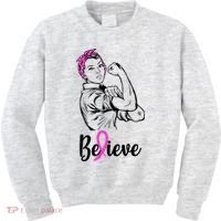 Fight Beast Cancer Awareness Believe  Kids Sweatshirt thumb 0