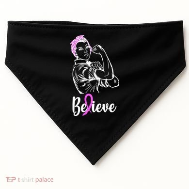 Fight Beast Cancer Awareness Believe  USA-Made Doggie Bandana