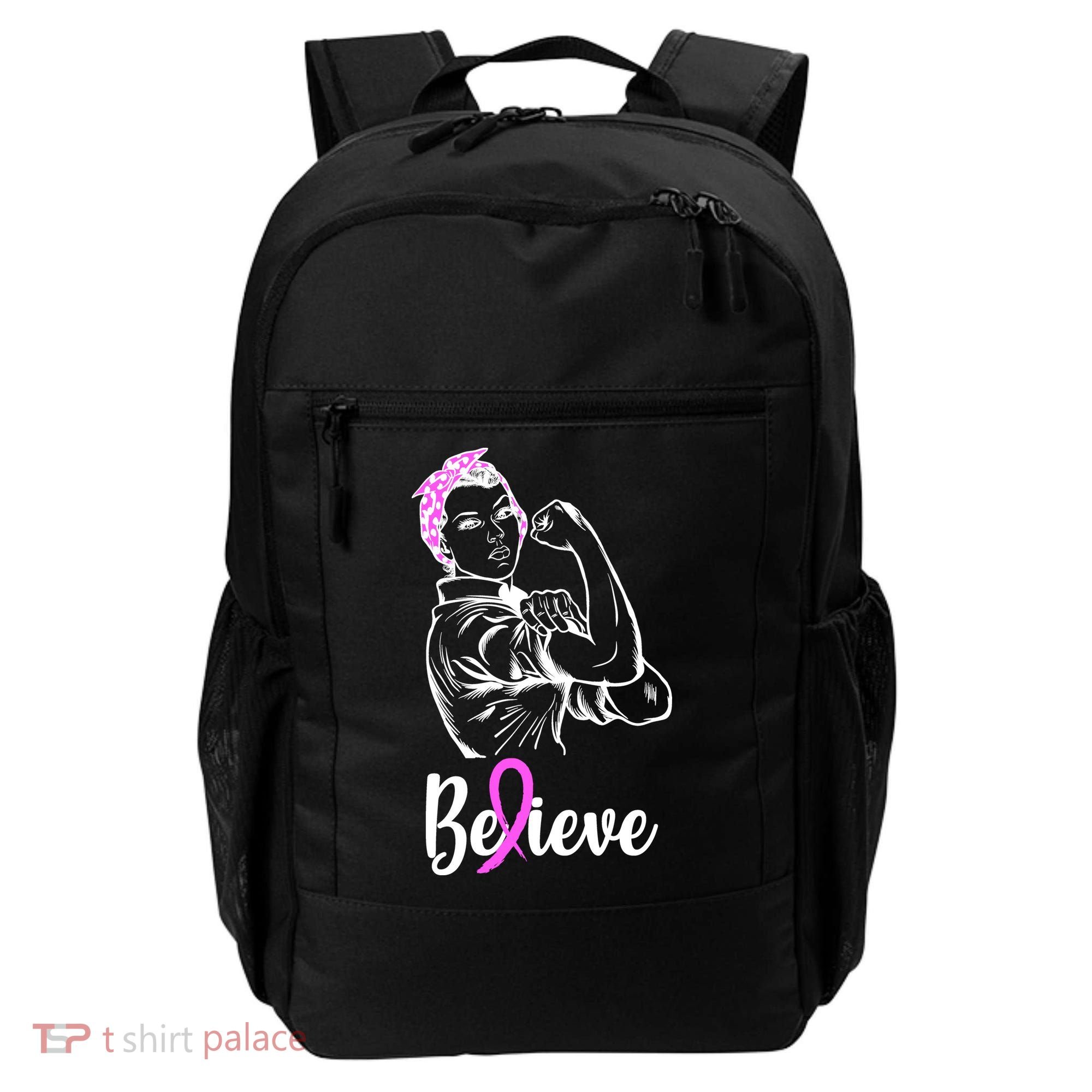 Fight Beast Cancer Awareness Believe  Backpack