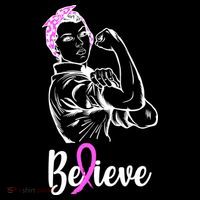 Fight Beast Cancer Awareness Believe  Women's Hoodie thumb 2