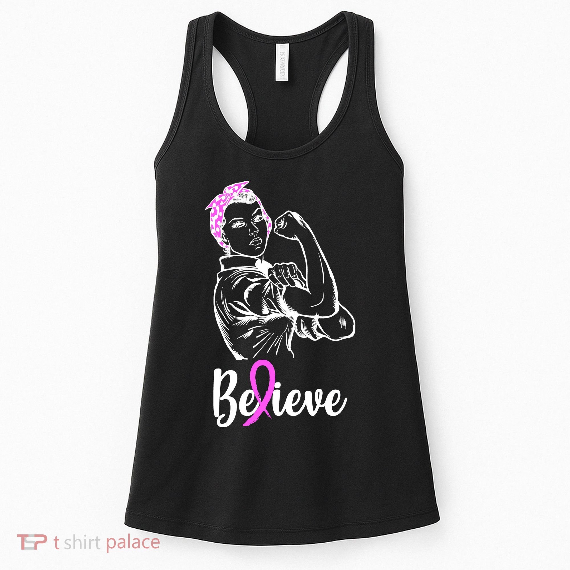 Fight Beast Cancer Awareness Believe  Women's Tank Top