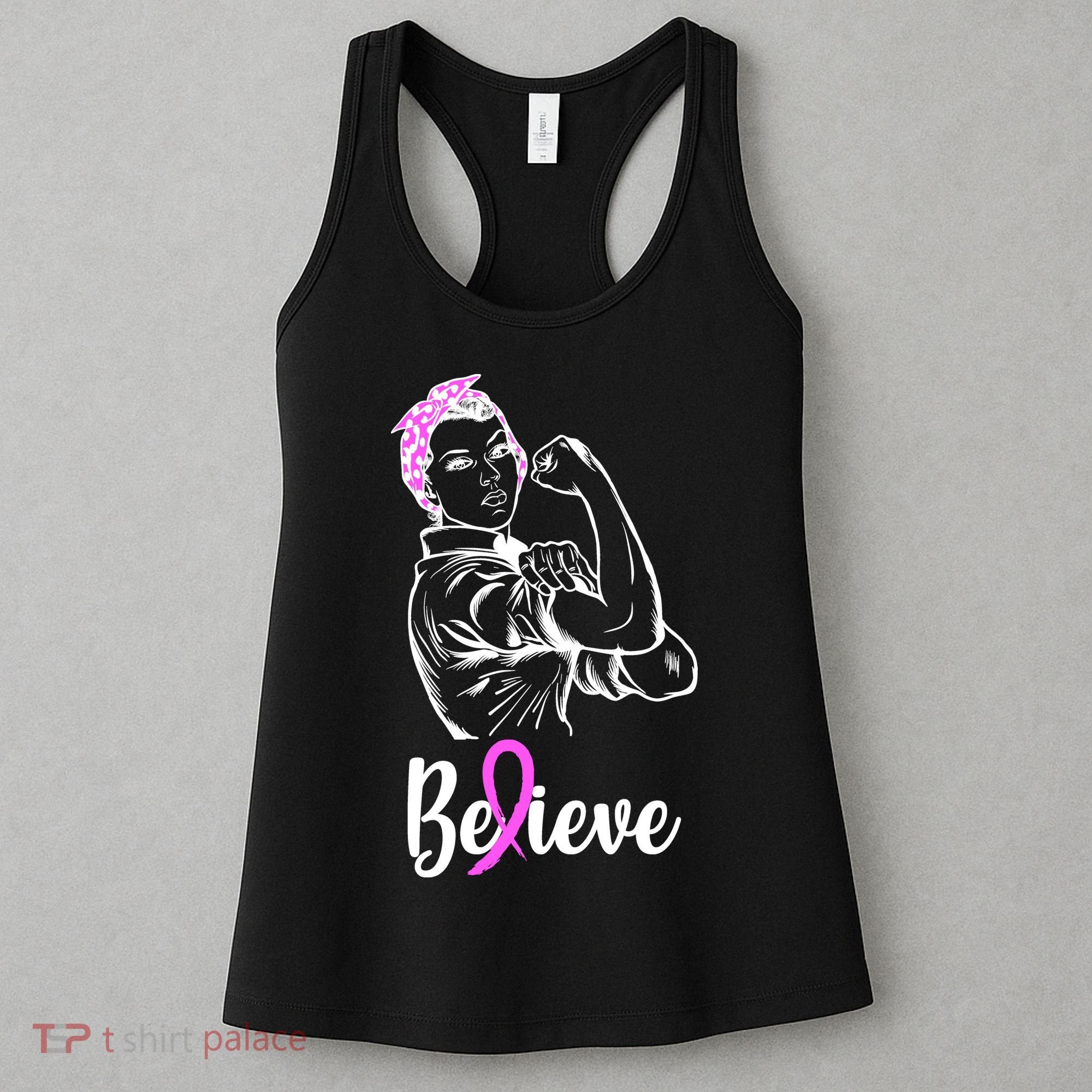 Fight Beast Cancer Awareness Believe  Women's Tank Top