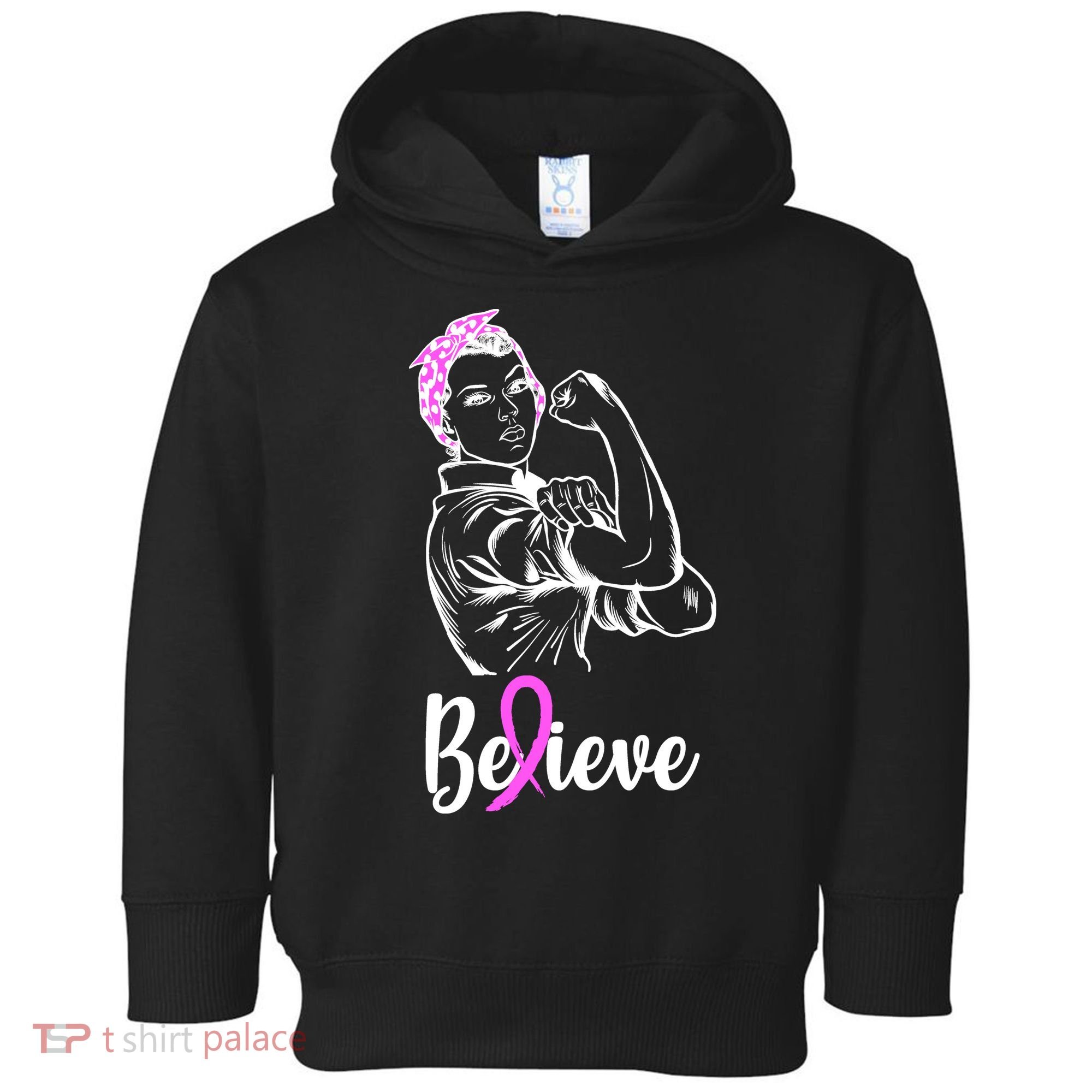 Fight Beast Cancer Awareness Believe  Toddler Hoodie