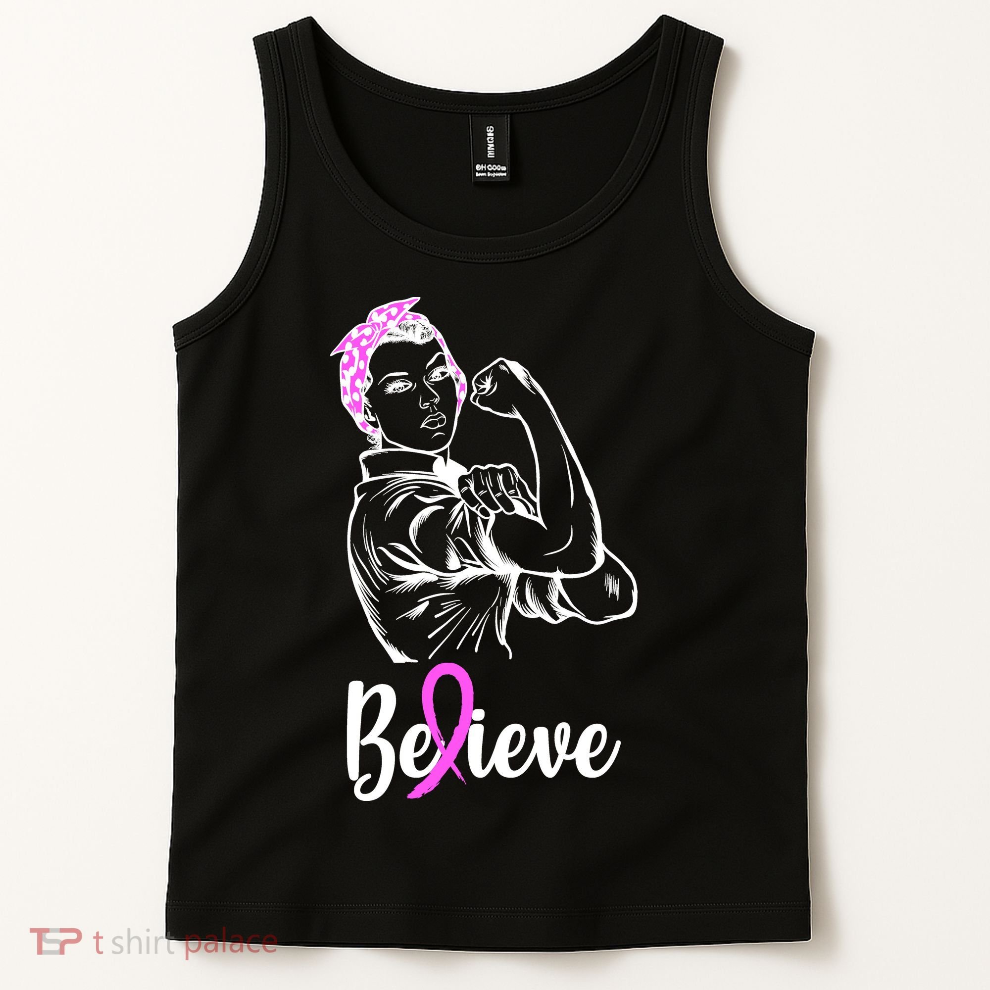 Fight Beast Cancer Awareness Believe  Tank Top