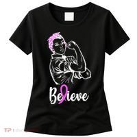 Fight Beast Cancer Awareness Believe  Women's T-Shirt thumb 0