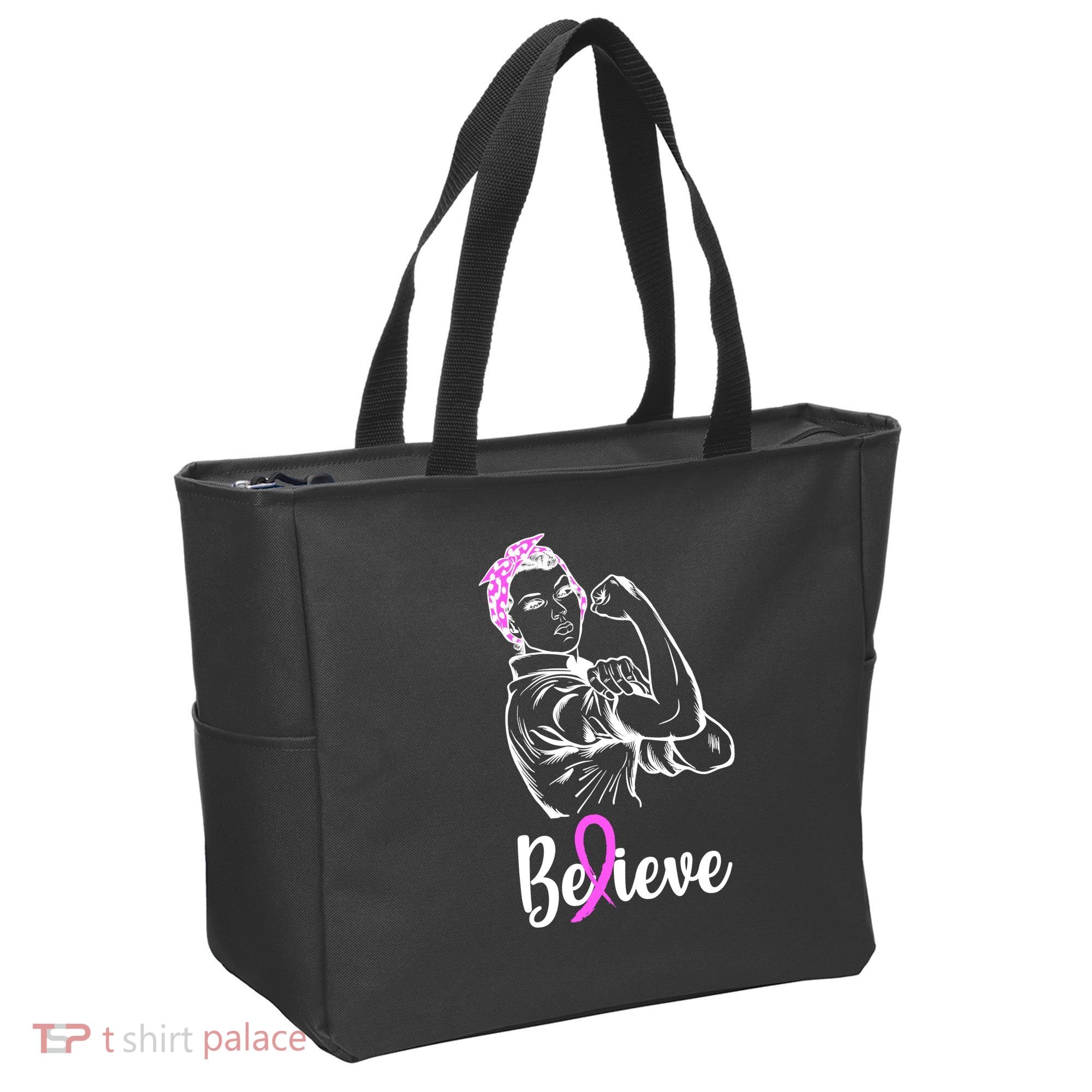 Fight Beast Cancer Awareness Believe  Tote Bag