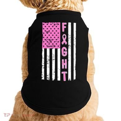 Fight Breast Cancer American Flag Doggie Tank