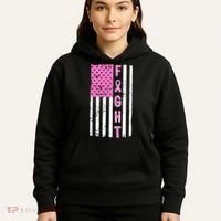 Fight Breast Cancer American Flag Hoodie thumb 5
