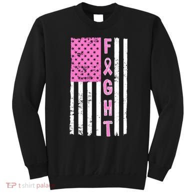 Fight Breast Cancer American Flag Sweatshirt