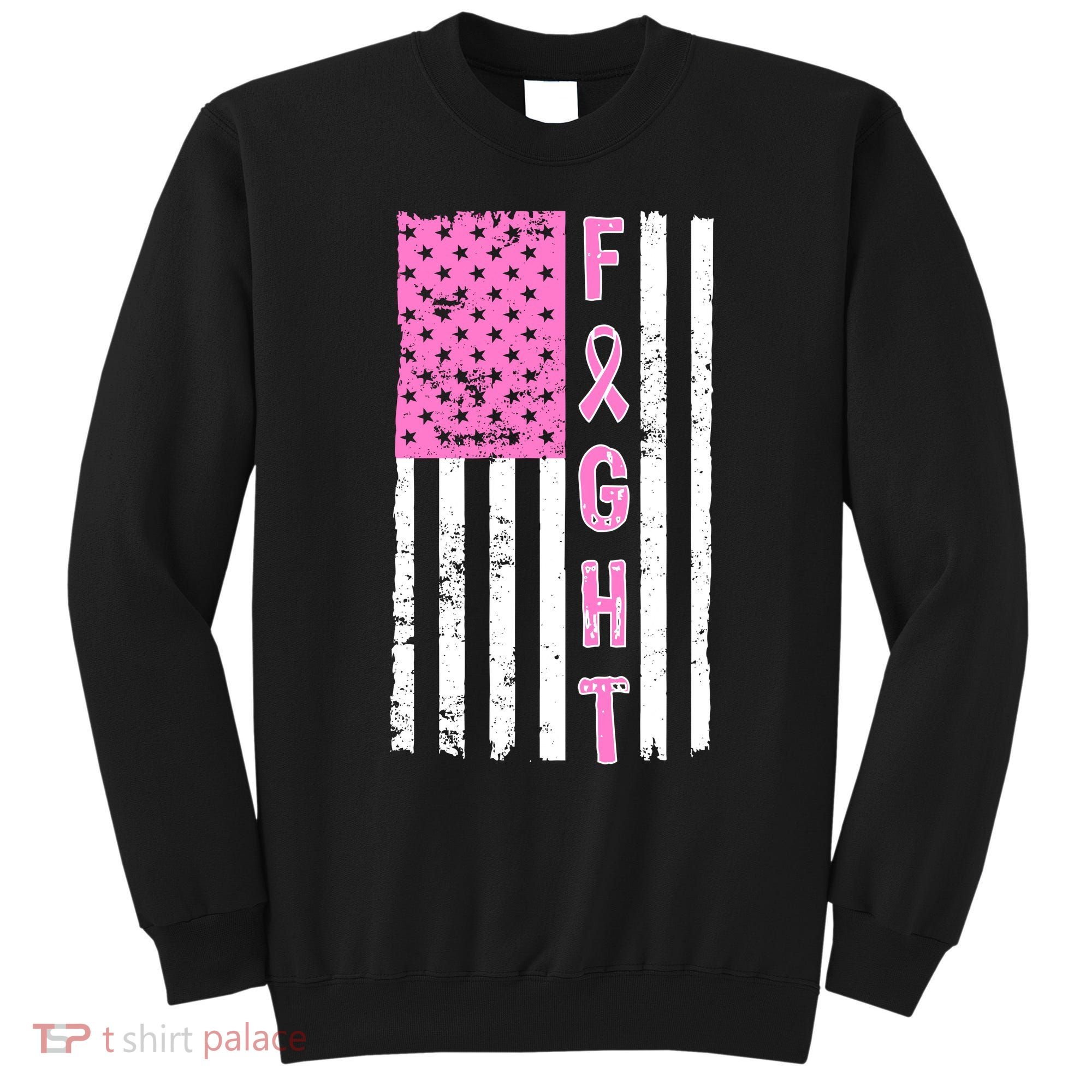 Fight Breast Cancer American Flag Sweatshirt