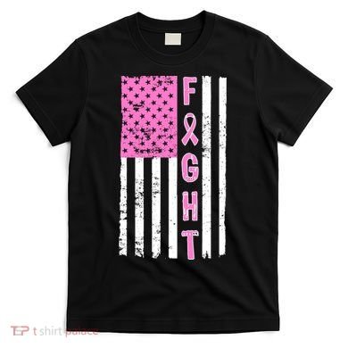 Fight Breast Cancer American Flag T-Shirt