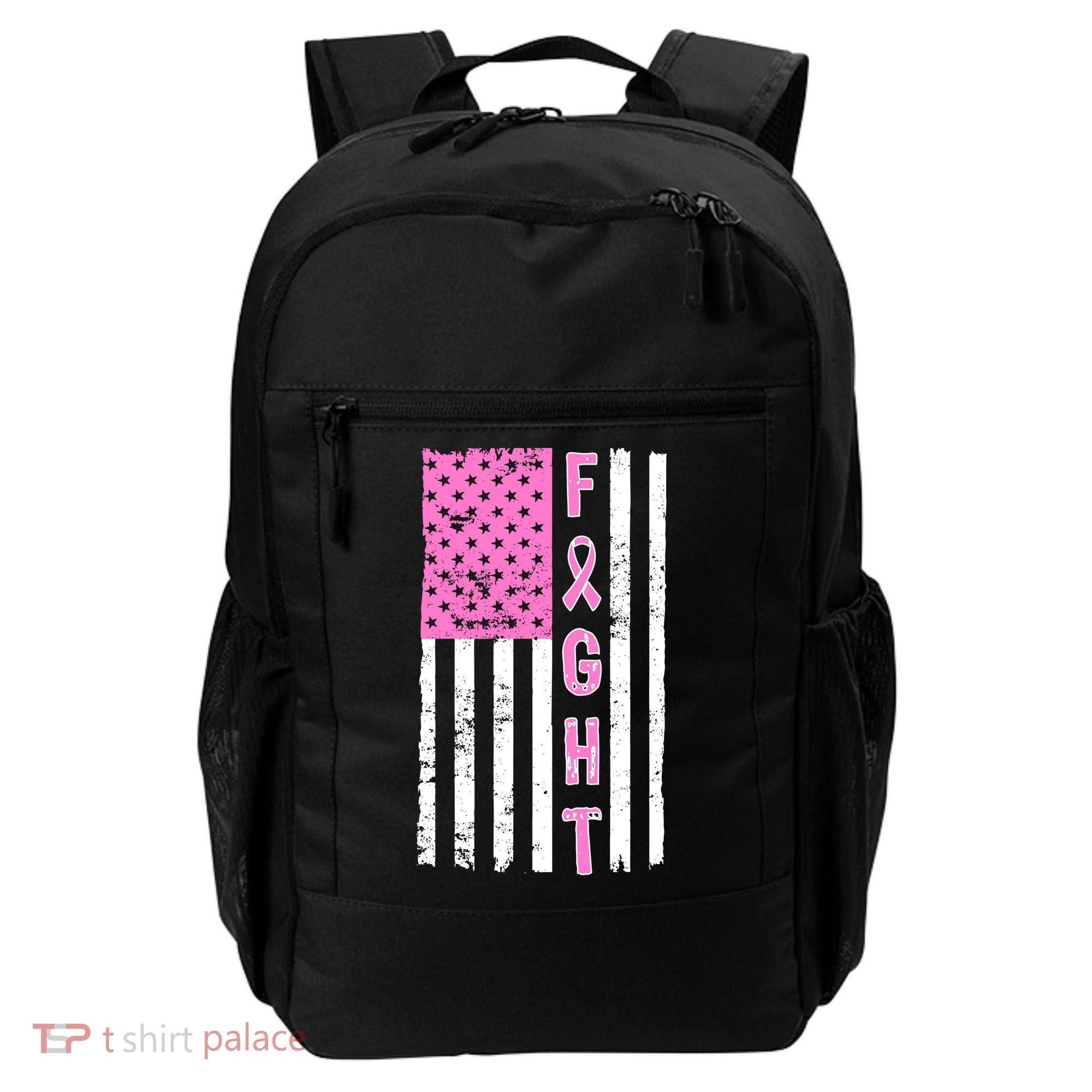 Fight Breast Cancer American Flag Backpack