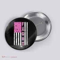 Fight Breast Cancer American Flag Button thumb 0