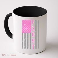 Fight Breast Cancer American Flag Coffee Mug thumb 0