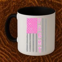 Fight Breast Cancer American Flag Coffee Mug thumb 2