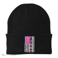 Fight Breast Cancer American Flag Beanie thumb 0