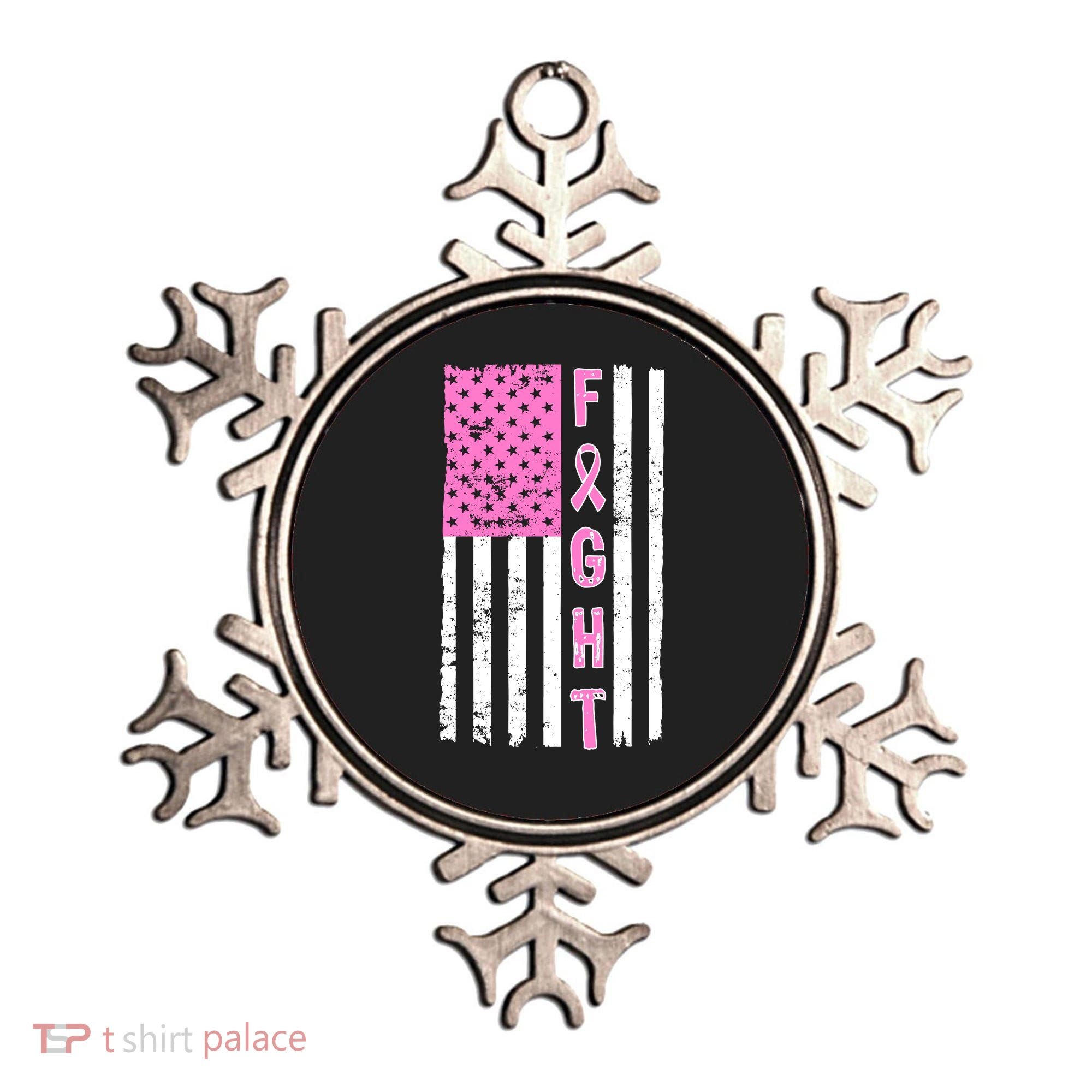 Fight Breast Cancer American Flag Ornament