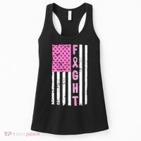 Fight Breast Cancer American Flag Women's Tank Top thumb 0