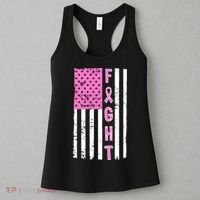 Fight Breast Cancer American Flag Women's Tank Top thumb 3