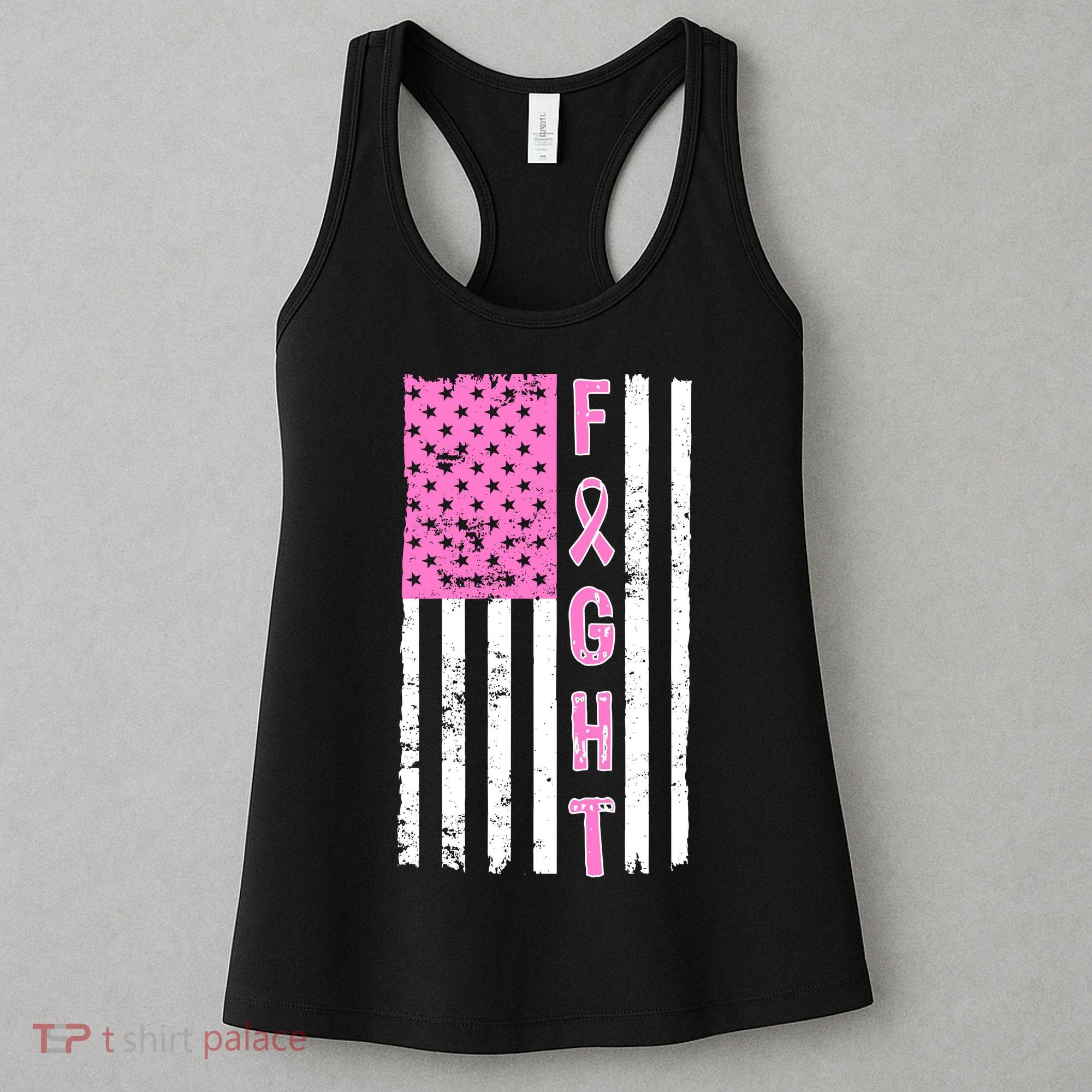Fight Breast Cancer American Flag Women's Tank Top