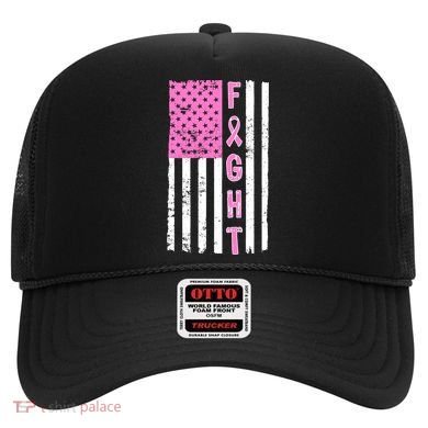 Fight Breast Cancer American Flag Hat