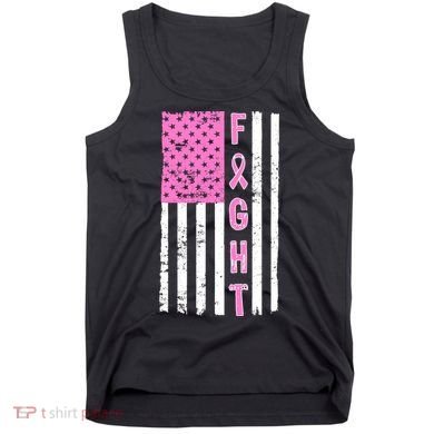 Fight Breast Cancer American Flag Tank Top